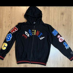 Fly Supply FINESSE Vultures $ Zip Hoodie Mens 2XL Black Fleece Jacket